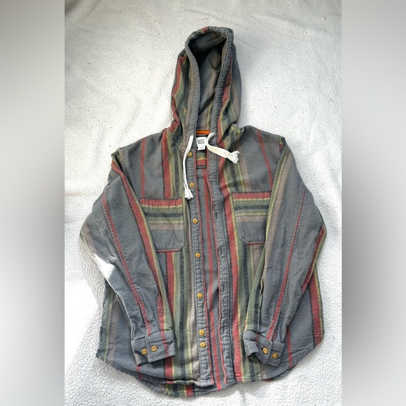 BDG Urban Outfitters Striped Flannel Blanket Shirt Jacket - Picture 1 of 8